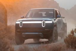 2022 Rivian R1T Front Left Side in Blue